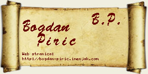 Bogdan Pirić vizit kartica